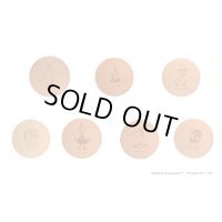 木のコースター　2G　ムーミン・リトルミイ・スナフキン・ニョロニョロ・ミムラねえさん・スノークのおじょうさん・スティンキー