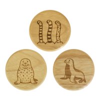 海のどうぶつたち マグネット付き木バッジ