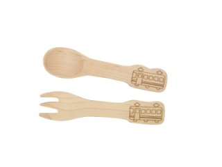消しゴムはんこ スプーン＆フォーク くまさん - 木のスプーン TOUGEI