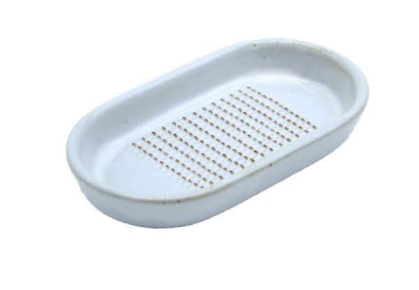 画像1: ◆萬古焼　ひげが出にくい生姜おろし器　白 (1)