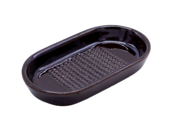 画像1: ◆萬古焼 ひげが出にくい生姜おろし器 アメ釉 (1)